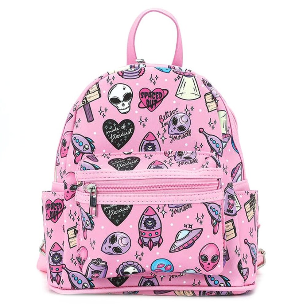 NEW SPOOKYVILLE CRITTERS Alien Spaced Out AOP Mini Backpack
